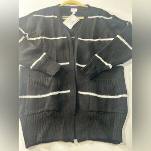 NWT - Lularoe Small Peyton Black and White Striped Cardigan